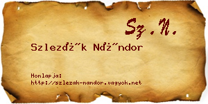 Szlezák Nándor névjegykártya